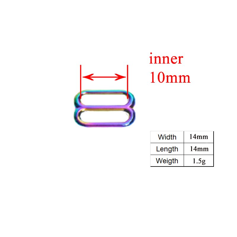 DIY dog collar For 10mm adjustable buckle loop for bag cat dog leash backpacks accessory rainbow BZK10CH - Image 3