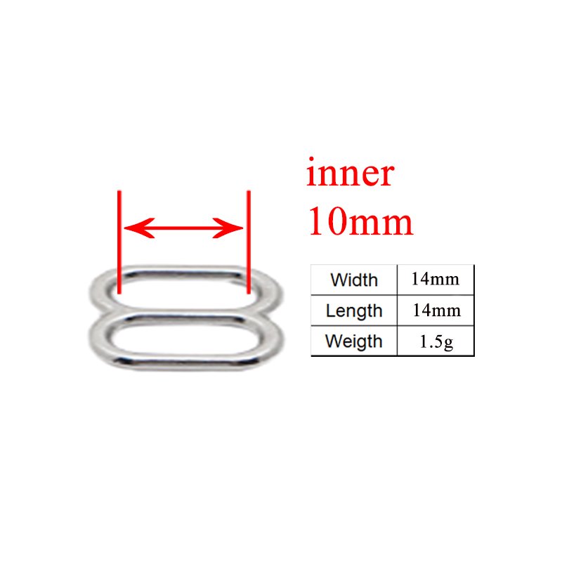 DIY dog collar For 10mm adjustable buckle loop backpack straps dog collar accessory silver BZK10Y - Image 3