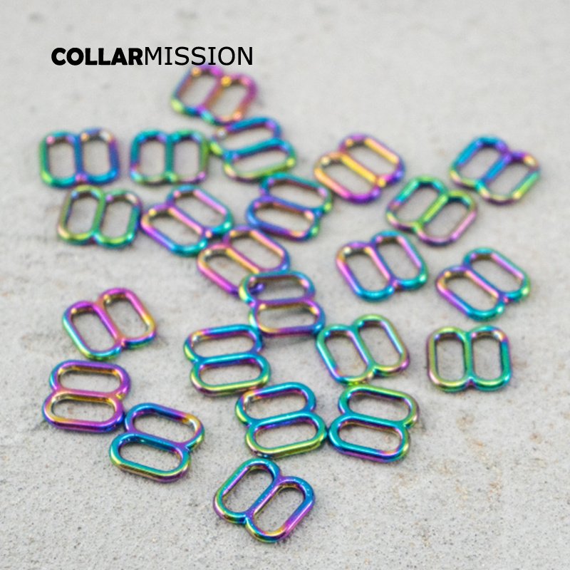 DIY dog collar For 10mm adjustable buckle loop for bag cat dog leash backpacks accessory rainbow BZK10CH - Image 7