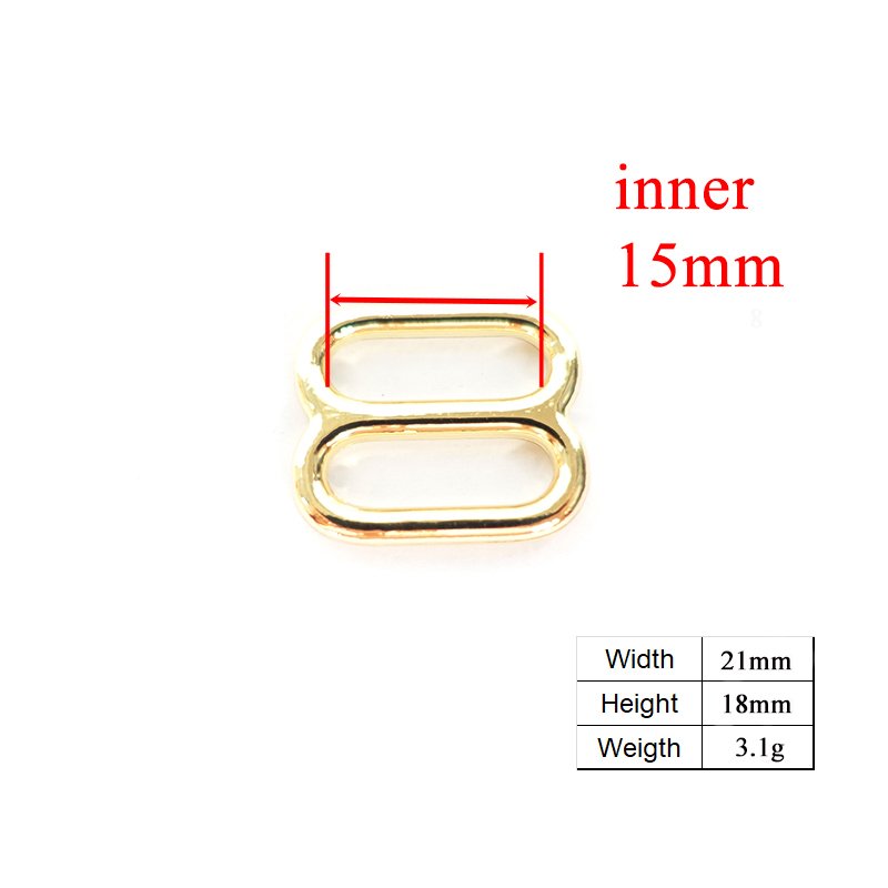 DIY dog collar For 15mm webbing gold metal adjustable buckle loop DIY Strap bag belt accessory durable and strong slider BZK15J - Image 2