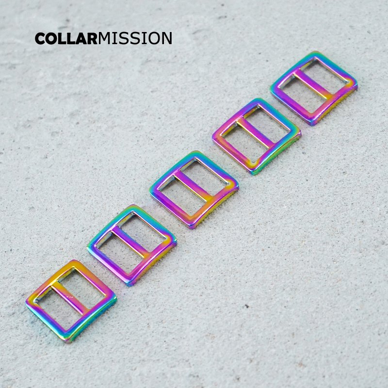 15mm Webbing Straps metal Slider Tri-Glid for bag cat dog leash backpacks accessory rainbow RZK15CH - Image 4