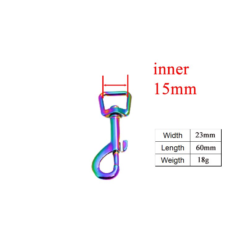 15mm non-welding rotatable adjustable hook buckle for pet puppy collar dog leash accessories rainbow PK15CH - Image 7