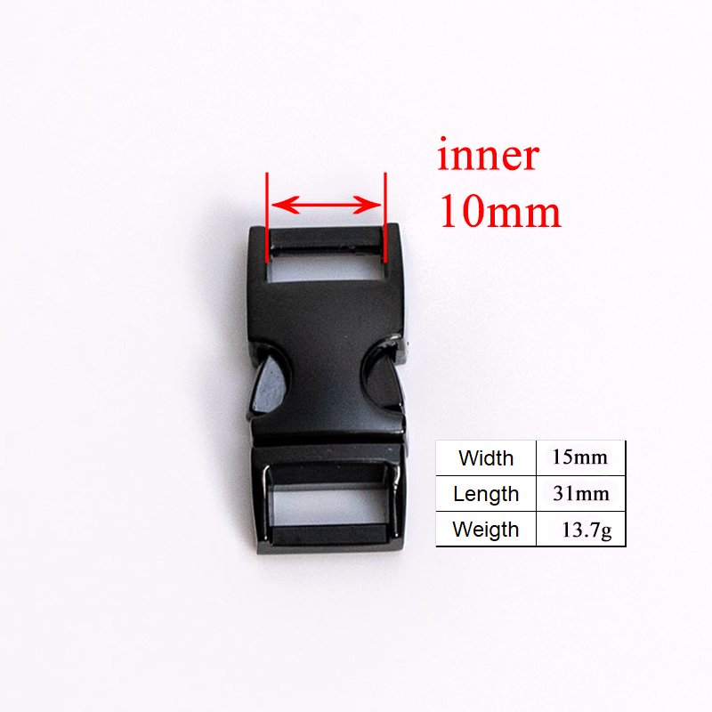 Retailing release buckle black 10mm strap webbing garments DIY pet collar parts durable security lock plated metal buckle CK10H02 - Image 8