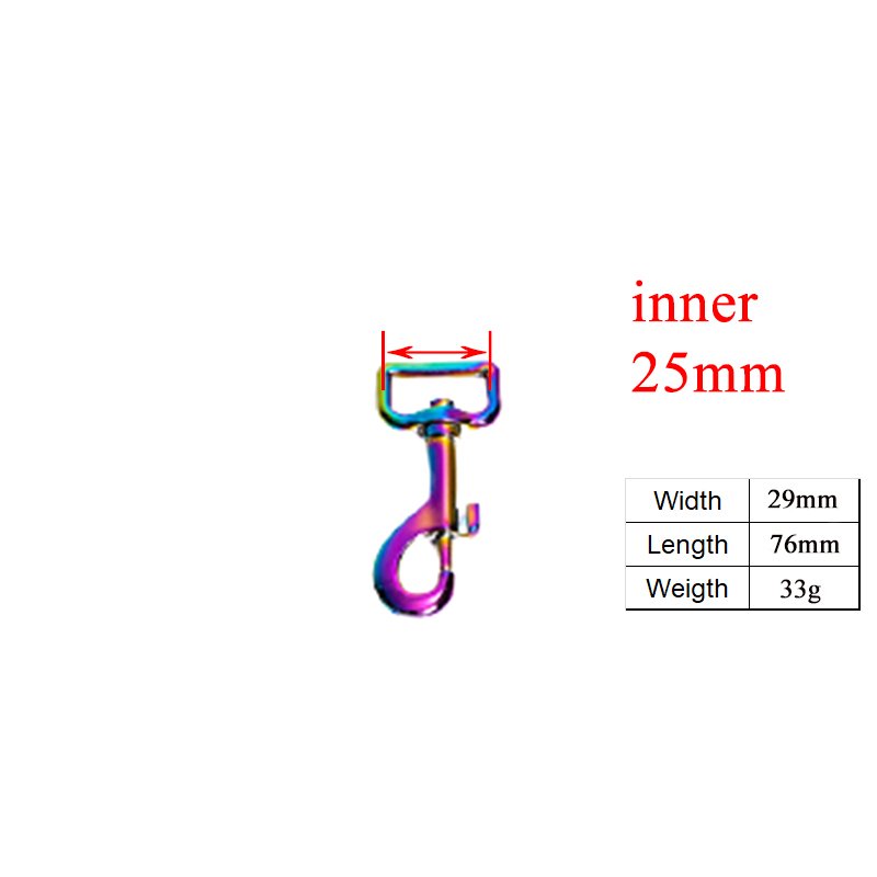 25mm rainbow color metal rotatable hook buckle for outdoor luggage bag dog leash webbing bag connection accessories PK25CH - Image 9