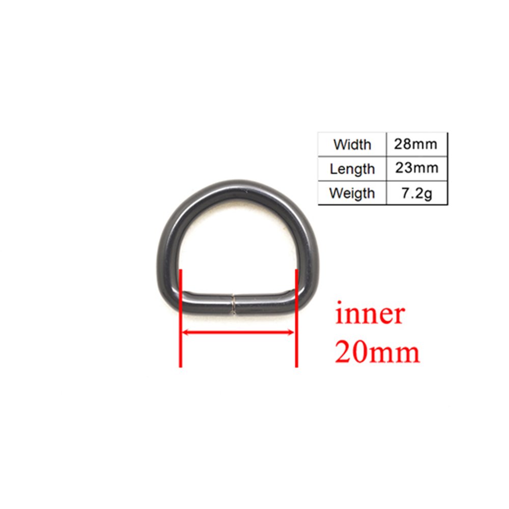 D-Shaped Buckle for Dog Collar, Metal Plated Buckle, D Ring, Semicircle Button, 20mm, DIY Accessories, Durable, DK20H - Image 3