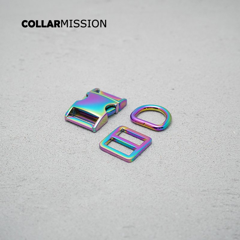 1set Retailing(metal buckle+Tri-Glid+D ring/set)20mm metal plated buckle for bag webbing DIY dog collar accessories 8 colours - Image 7