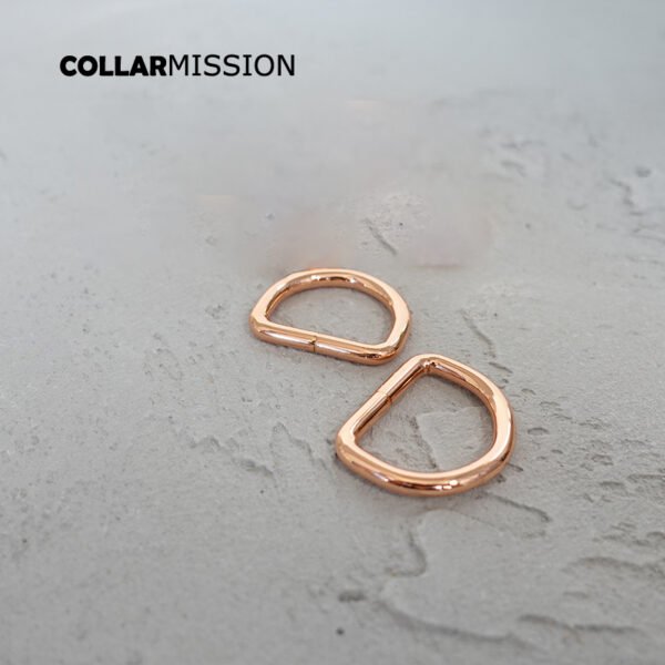 D Ring for Webbing Dog Collar Chain, Leather Belt, Rose Golden, Connect Metal Buckle, Heavy Duty, Non-welded, Flat, 25mm Webbing