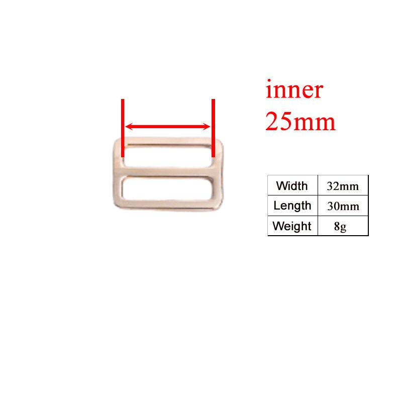 25mm metal slider Tri-Glid for Bag Strap Hook Webbing Adjustable accessory light gold RZK25J - Image 2