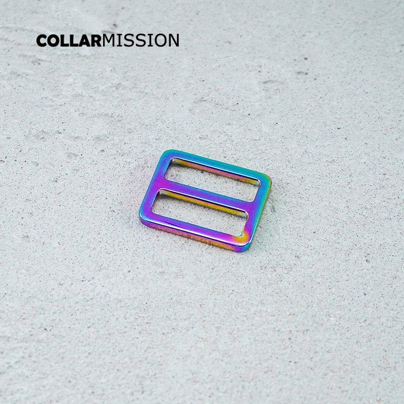 25mm high quality metal slider Tri-Glid outdoor backpack straps dog collar accessory Rainbow RZK25CH