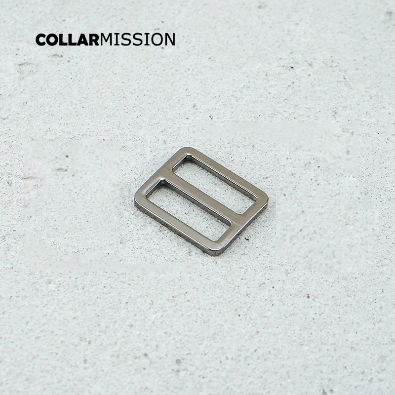 25mm Rectangce metal slider Tri-Glid for DIY dog collar harness backpack strap gun black RZK25QH