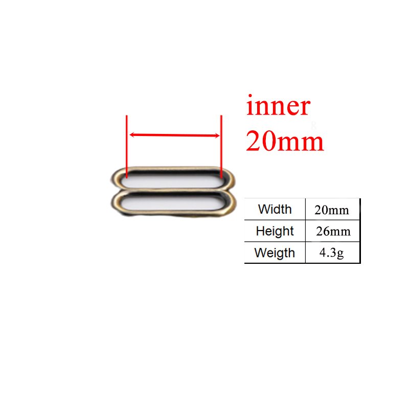 20mm adjustable buckle loop for dog collar harness backpack strap accessory bronze BZK20QT - Image 3