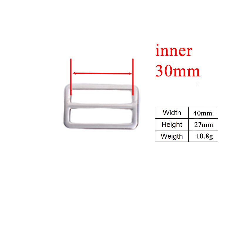 30mm Buckles Adjust Clasp Webbing Slider Buckle metal slider Tri-Glid dog collar silver RZK30Y - Image 2