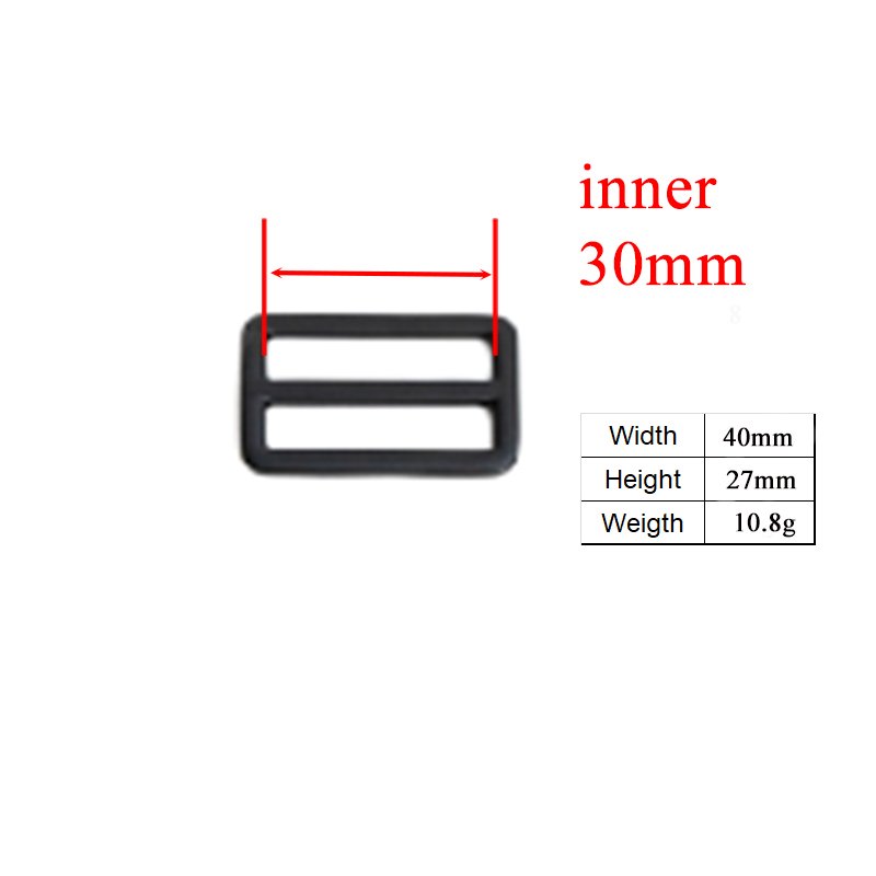 30mm Bag Strap Adjustment Buckle metal Slider Tri-Glid for bag cat dog leash backpacks accessory black RZK30H - Image 2