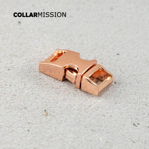 Retailing release buckle rose gold 10mm strap webbing garments DIY pet collar parts durable security lock plated metal buckle CK10M02