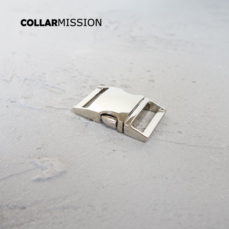 Contoured Side Release Buckle, Environmental Metal Buckle, Silvery, DIY Personal Sewing, Dog Collar Accessory, CK25Y02, 25mm