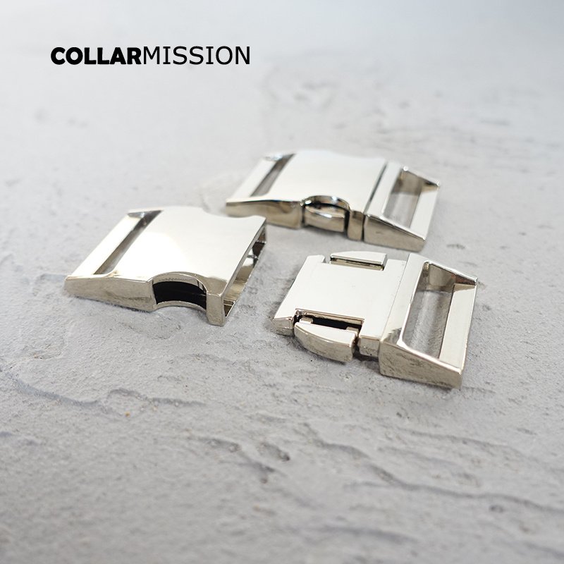 Contoured Side Release Buckle, Environmental Metal Buckle, Silvery, DIY Personal Sewing, Dog Collar Accessory, CK25Y02, 25mm - Image 2