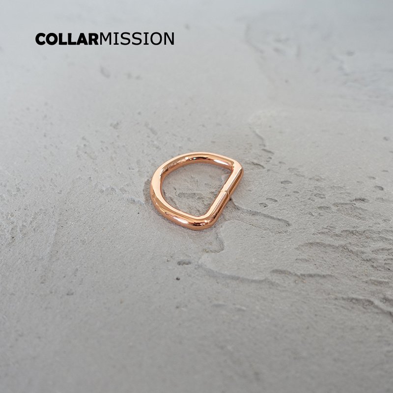 D Ring for Webbing Dog Collar Chain, Leather Belt, Rose Golden, Connect Metal Buckle, Heavy Duty, Non-welded, Flat, 25mm Webbing - Image 2