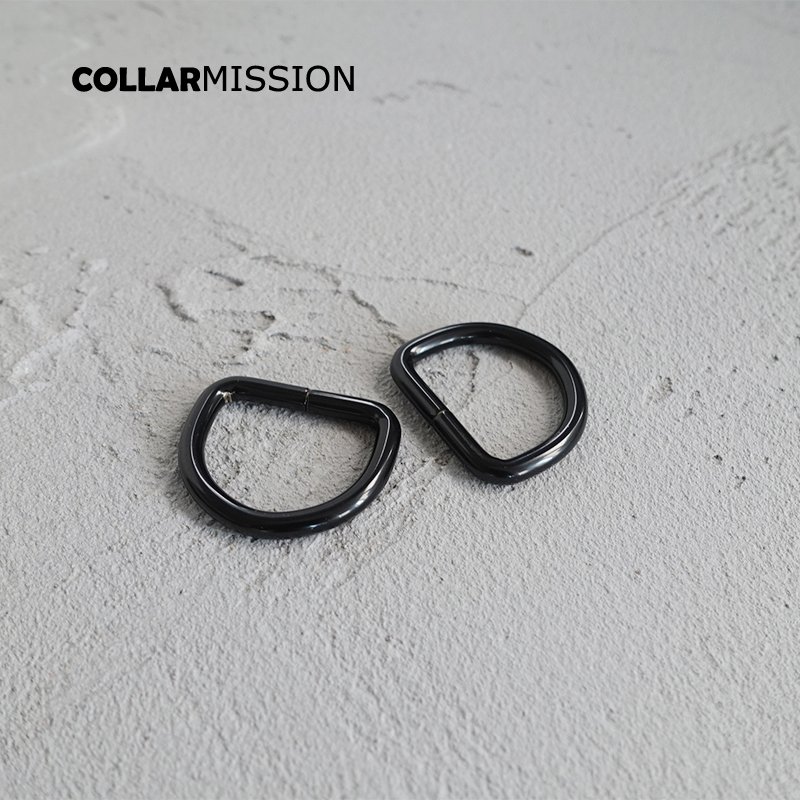 Metal D Rings for Pet Necklace, Webbing Strap, Leather Craft Bag Sewing, DIY Parts Accessory, Connect Buckle DK25H, Black, 25mm