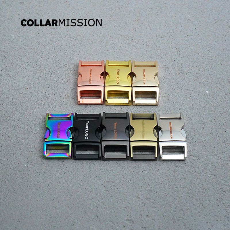 1pc Engraved Side release metal buckle kirsite DIY dog collars accessory durable security lock retailing 15mm webbing strapping 8 kinds - Image 2