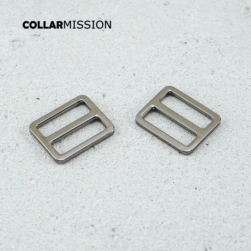 25mm Rectangce metal slider Tri-Glid for DIY dog collar harness backpack strap gun black RZK25QH - Image 4