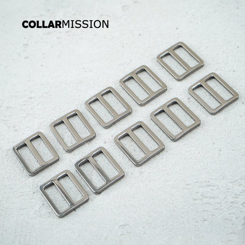 25mm Rectangce metal slider Tri-Glid for DIY dog collar harness backpack strap gun black RZK25QH - Image 6