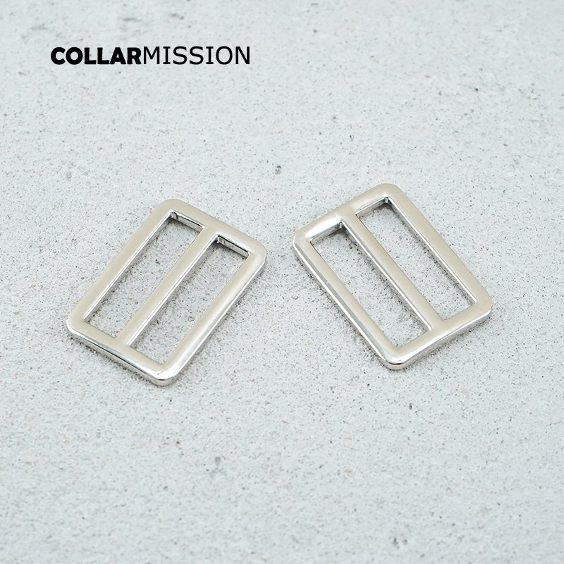 30mm Buckles Adjust Clasp Webbing Slider Buckle metal slider Tri-Glid dog collar silver RZK30Y