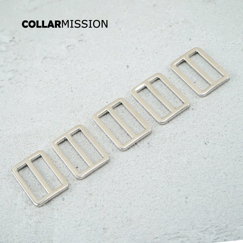 30mm Buckles Adjust Clasp Webbing Slider Buckle metal slider Tri-Glid dog collar silver RZK30Y - Image 4