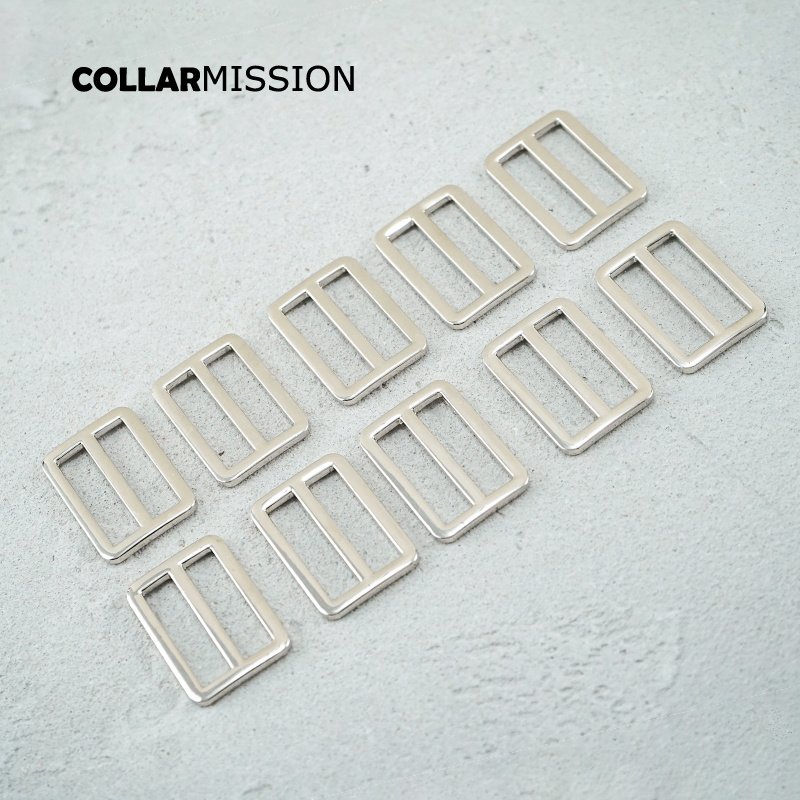 30mm Buckles Adjust Clasp Webbing Slider Buckle metal slider Tri-Glid dog collar silver RZK30Y - Image 5