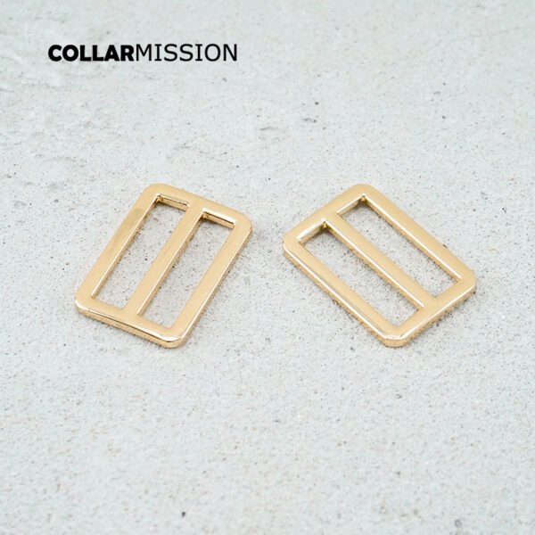 30mm Rectangce metal slider Tri-Glid for DIY dog collar harness backpack strap light gold RZK30J