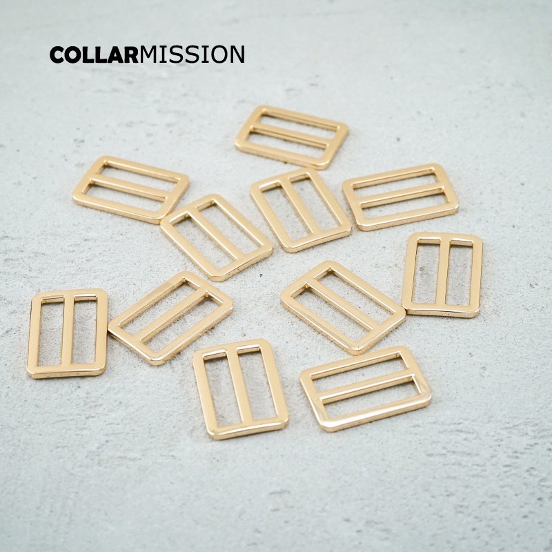 30mm Rectangce metal slider Tri-Glid for DIY dog collar harness backpack strap light gold RZK30J - Image 6
