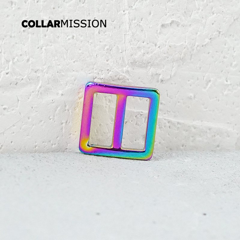 15mm Webbing Straps metal Slider Tri-Glid for bag cat dog leash backpacks accessory rainbow RZK15CH