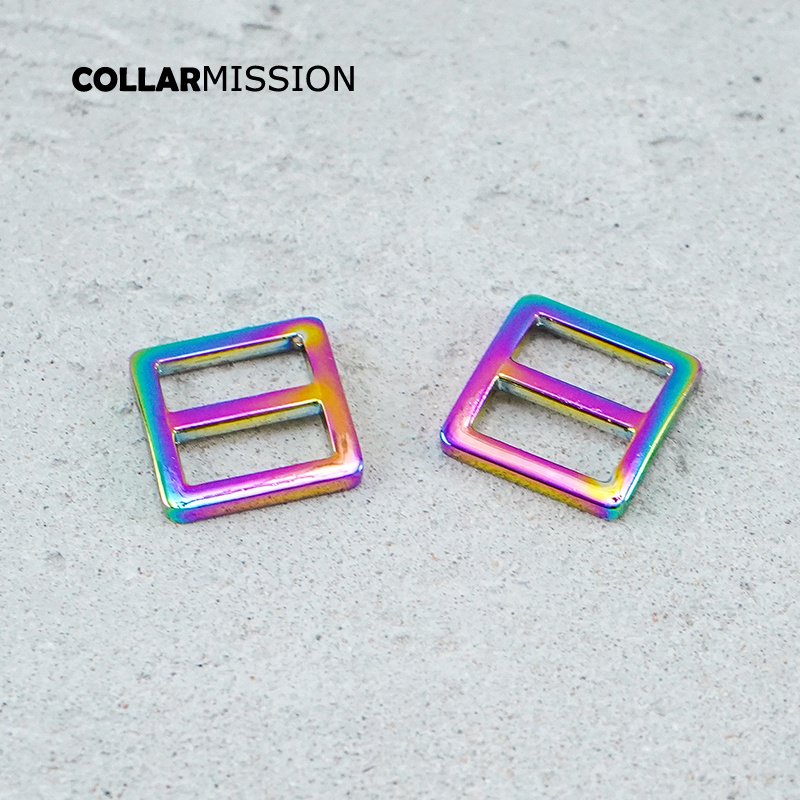 15mm Webbing Straps metal Slider Tri-Glid for bag cat dog leash backpacks accessory rainbow RZK15CH - Image 2