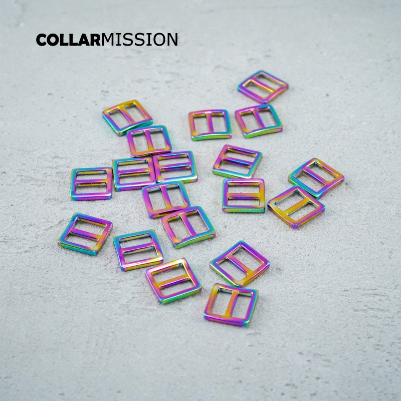 15mm Webbing Straps metal Slider Tri-Glid for bag cat dog leash backpacks accessory rainbow RZK15CH - Image 6