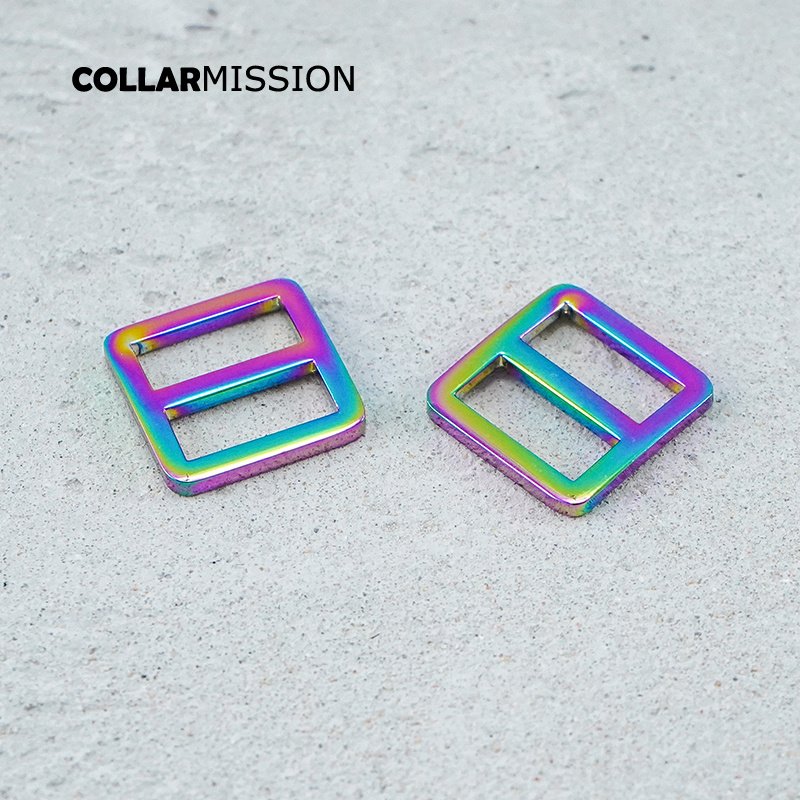 20mm Bag Strap Adjustment Buckle metal Slider Tri-Glid for DIY dog collar accessory rainbow RZK20CH