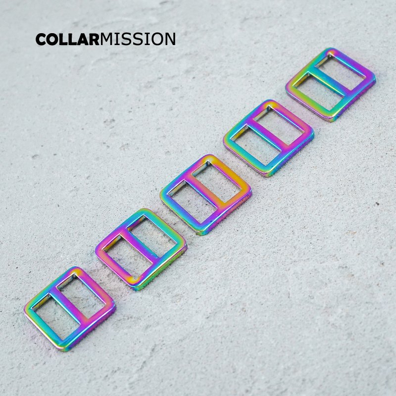 20mm Bag Strap Adjustment Buckle metal Slider Tri-Glid for DIY dog collar accessory rainbow RZK20CH - Image 5