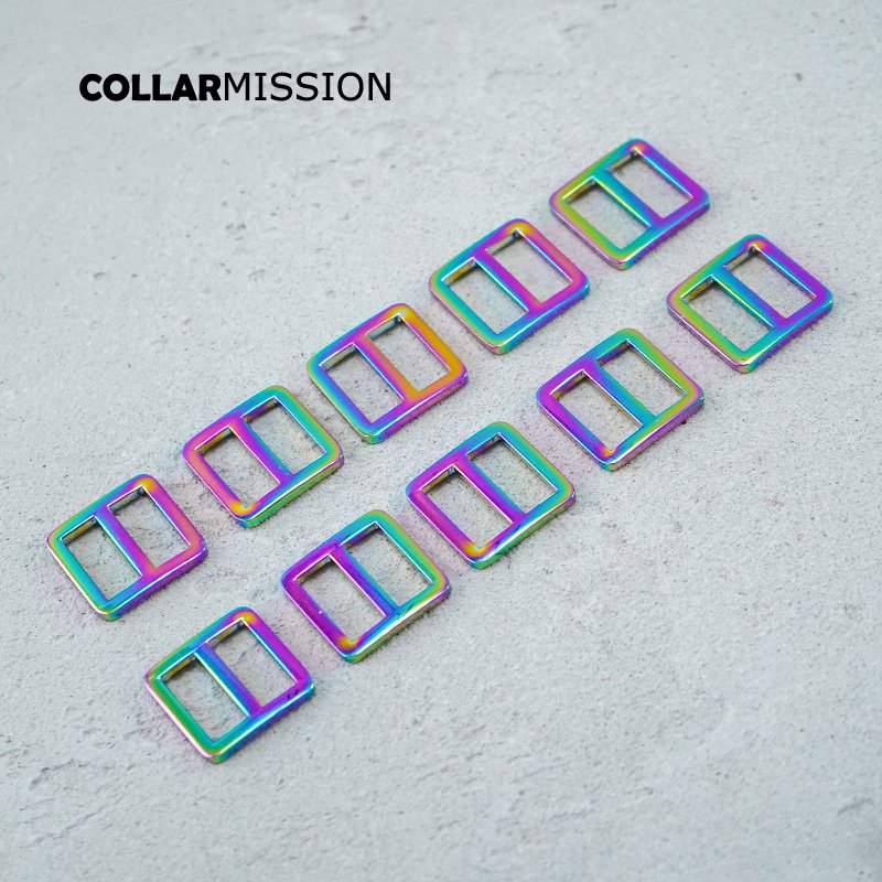 20mm Bag Strap Adjustment Buckle metal Slider Tri-Glid for DIY dog collar accessory rainbow RZK20CH - Image 6