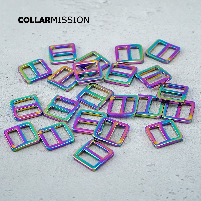 20mm Bag Strap Adjustment Buckle metal Slider Tri-Glid for DIY dog collar accessory rainbow RZK20CH - Image 8