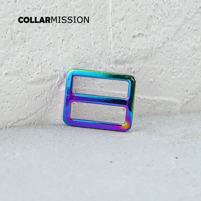 25mm high quality metal slider Tri-Glid outdoor backpack straps dog collar accessory Rainbow RZK25CH - Image 3