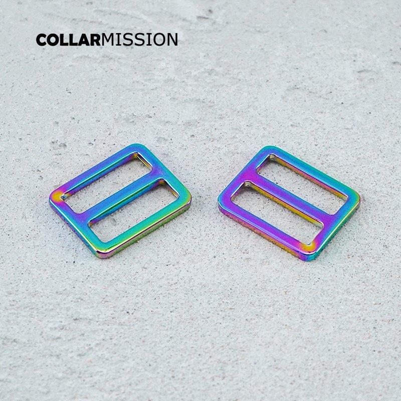 25mm high quality metal slider Tri-Glid outdoor backpack straps dog collar accessory Rainbow RZK25CH - Image 4
