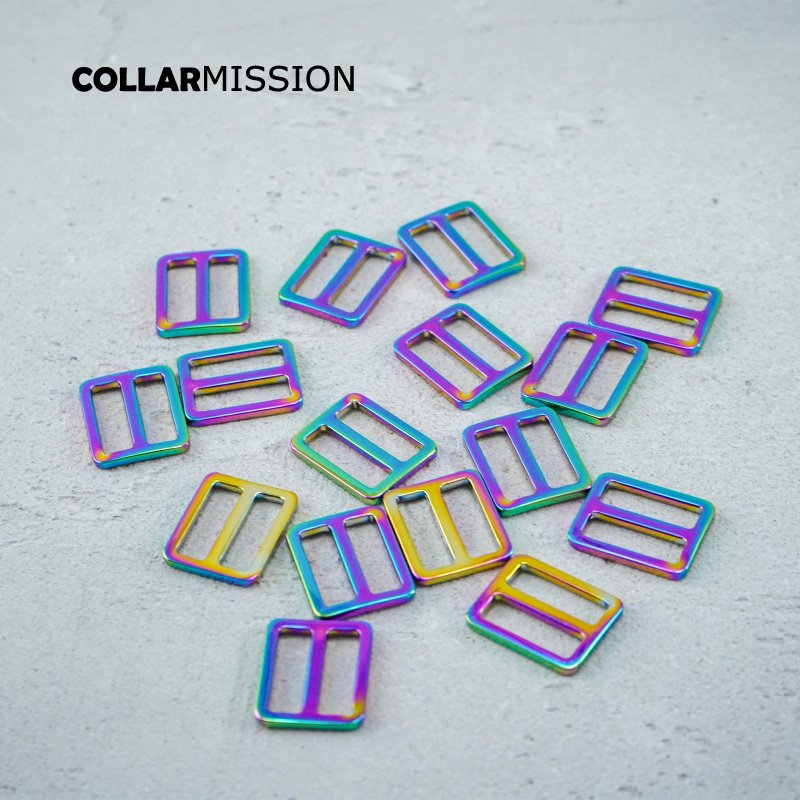 25mm high quality metal slider Tri-Glid outdoor backpack straps dog collar accessory Rainbow RZK25CH - Image 7