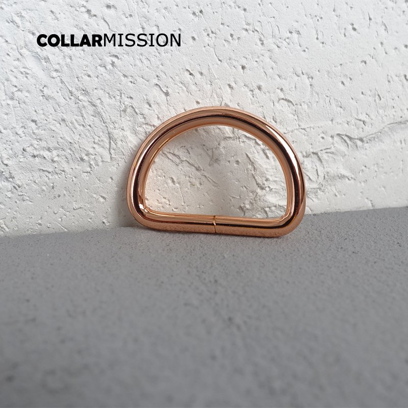 D ring for 30mm webbing dog collar chain leather belt rose golden connect metal buckle heavy duty Non-welded flat Dee ring DK30M