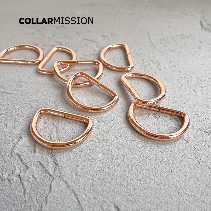 D ring for 30mm webbing dog collar chain leather belt rose golden connect metal buckle heavy duty Non-welded flat Dee ring DK30M - Image 5