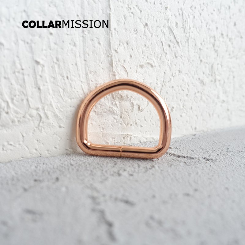 D Ring for Webbing Dog Collar Chain, Leather Belt, Rose Golden, Connect Metal Buckle, Heavy Duty, Non-welded, Flat, 25mm Webbing - Image 4