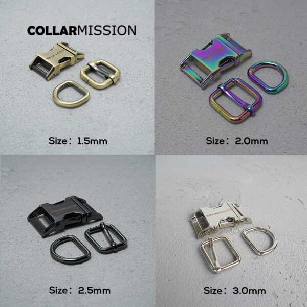 1set Engraving(metal buckle+adjust buckle+D ring/set)for garment luggage dog collar DIY accessory 8 Colours 15mm to 30mm 4 sizes