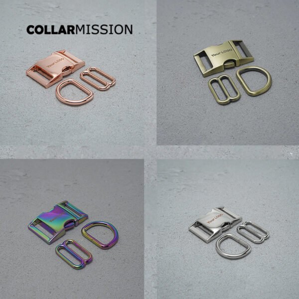 1set Engraved 25mm (metal buckle+adjust buckle+D ring)for garment luggage backpack dog collar DIY accessory 8 Colours