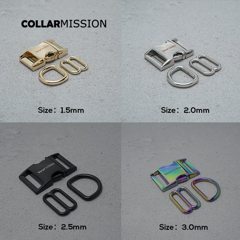 1set Engraved (metal buckle+adjust buckle+D ring)for garment luggage backpack dog collar DIY accessory 8 Colours 5 sizes
