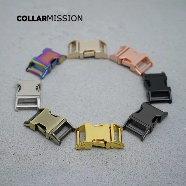 1pc Side release buckle kirsite DIY dog collars accessory durable security lock retailing 15mm webbing strapping 8 kind
