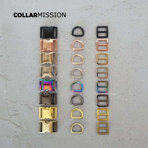 1set Retailing(metal buckle+Tri-Glid+D ring/set)20mm metal plated buckle for bag webbing DIY dog collar accessories 8 colours