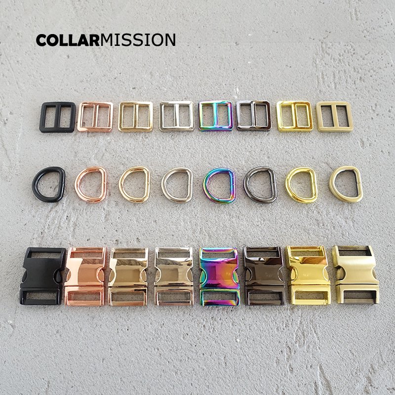 1set Retailing(metal buckle+Tri-Glid+D ring/set)20mm metal plated buckle for bag webbing DIY dog collar accessories 8 colours - Image 10