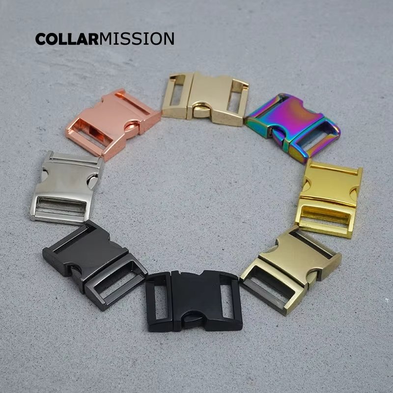 1pc Side release metal buckle kirsite DIY dog collars accessory durable security lock retailing 20mm webbing strapping 8 kinds